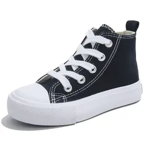 OPOEE Boys and Girls High Top lace-up Kids' Espadrcanvas Shoes Back-to-School Season Little White Shoes Teen Classic Kids' Sneakers Tennis Shoes Baby Skate Shoes