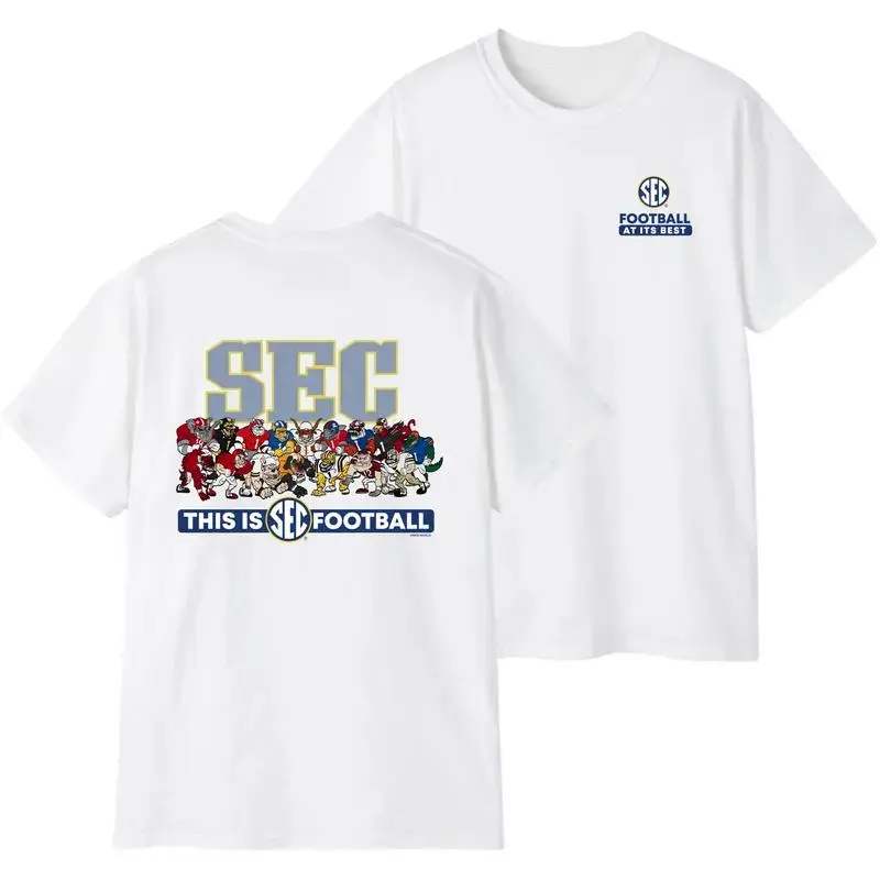 Women's Retro Southeast Conference (SEC) Short-Sleeve Loose Baggy Print T-Shirt - Vintage College Sports Graphic Unisex Streetwear, Fan/Alumni Game Day Gift, Comfortable Fabric Top