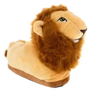 Lisa the Lion Slippers - Soft Plush Animal Slippers for Women & Girls - Winter Home & Footwear - Non-Slip Sole - Round Toe - Perfect Gift for Animal Lovers - Fluffy & Comfortable Walking Shoes