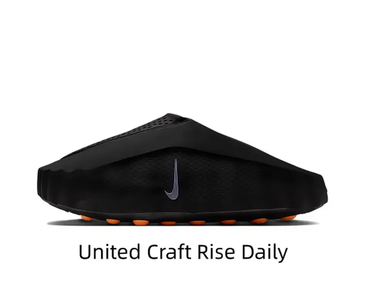 Trendy Black and Orange Mule Sneakers with Minimalist Silhouette for Casual and Streetwear Looks