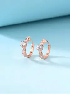 Fashionable Artificial Gemstone Decorated Hoop Earrings, Elegant Jewelry for Women for Party, Daily Clothing Decor, Trendy All-match & Exquisite Jewelry for Gift