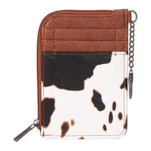 Wrangler Cow Print Print Mini Zip Card Case