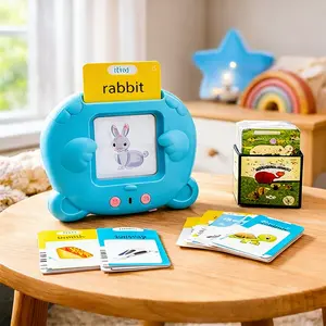 Talking Flash Cards for Toddlers Ages 1-6, Montessori Learning Toy with 224 Words, Screen Free Preschool Vocabulary Cards, Rechargeable Pocket Card Reader with Animal Sounds, Early Education Gift for Boys Girls Birthday Christmas