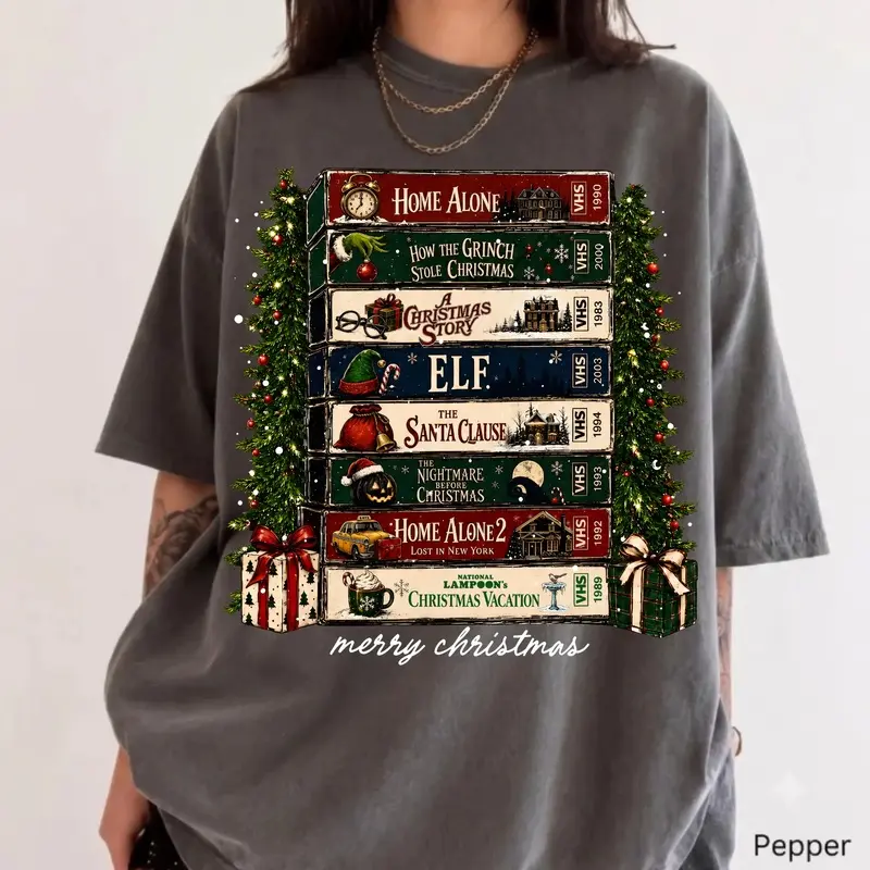 Christmas Movies Colors Comfort Shirt, Retro Holiday Graphic Tee, Vintage Christmas Movie T-Shirt, Cozy Festive Apparel, Funny Christmas Gift