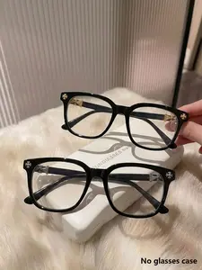 2PCS New Square Glasses, Unisex Stylish Light Luxury Elegant Artsy Business Frames, Square Frame Eyeglasses, Square Eyed Glasses, Available in Multiple Colors, Perfect Gift for Him, Suitable for Daily Wear an Photography Glasses