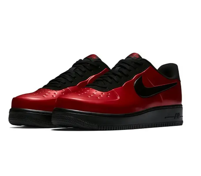 Shiny Red Black Colorway Skate Sneakers, Patent Texture Upper, Low Top Trendy Streetwear Shoes, Non Slip Casual Trainers Unisex For All Genders