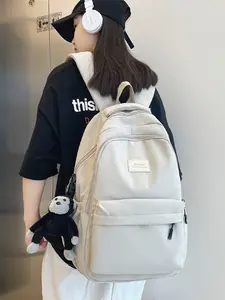 2026 New Versatile Fashion Backpack, Lightweight Durable College Bookbag, Unisex Casual Travel Backpack with Star Charm, All Seasons Preppy Style