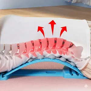 Professional Post-Workout Back Stretcher with 4-Level Height Adjustment & 10 Magnetic Nodes for Spine Decompression & Bionic Massage for Weightlifters & Gym Lovers