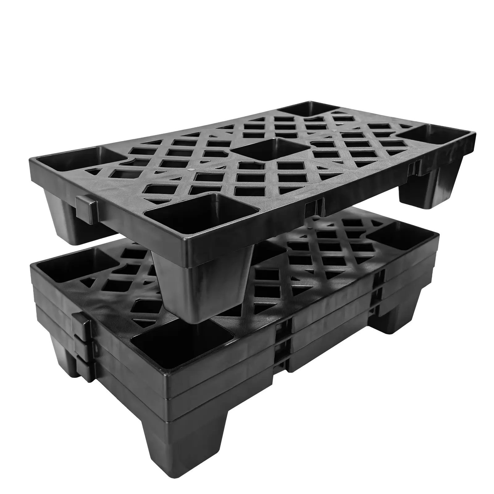 [Football Fan SeasonDeal] Lightweight Nestable & Stackable Plastic Pallets - 4/6/8 Pack, 19.7" x 11.8" x 3.9" Interlinked Ventilated Floor Pallets for Garage, Warehouse, Basement Storage, Durable Design