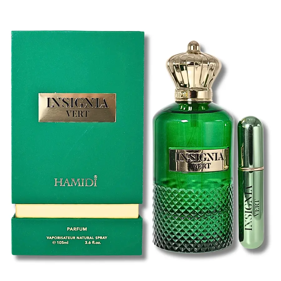 Hamidi Insignia Vert Eau de Parfum, Aromatic Balsamic Scent with Violet Mix and Amber, Unisex Fragrance for Adults, 3.6 fl.oz, C12-15 Alkyl Benzoate, Aromatic Scent, Edp Spray Perfume, Captivating Scents