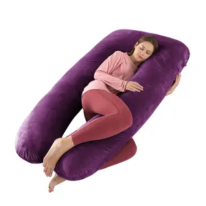 Ergonomic Support Pillow for Pregnant Maternity Full Body U-Shaped Design Soft Comfortable Multi-Functional for Back Legs Belly Perfect Gift for New Year Valentine's Day Weddings Sleep