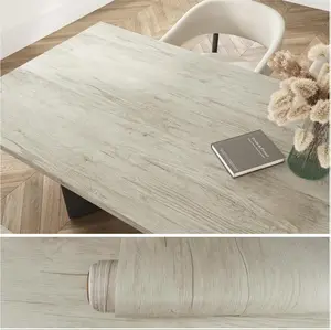 VEELIKE Grey Wood Contact Paper Wood Wallpaper Peel and Stick Countertops Waterproof 15.7''x118'' Self Adhesive Wood Grain Contact Paper for Cabinets Table Removable Wood Look Contact Paper