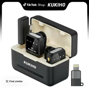KUKIHO Wireless Lavalier Microphone for iPhone iPad Android With Charging Case Audio Smartphone Audio Smartphone