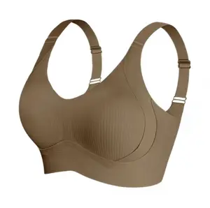 1-Pack Women's Wire-Free Bra - Adjustable straps, non-removable padding, high-support bra, suitable for everyday and vacation wear - Soft and comfortable everyday bra