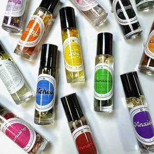 Essential Oil Roller Bottle - Crystal and Herb Infused Roller Bottle - 10ml Roller Bottle