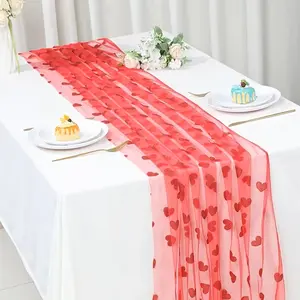 Gold Heart Mesh Table Runner, Wedding Party Decor, Anniversary Birthday Valentine's Day Gift, Table Decoration, Wedding Party Decorations
