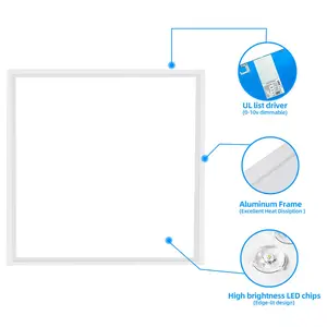 2x2 LED Flat Panel Lights for Drop Ceiling 29.4W, 5800LM 5000K Troffer Replacement Light Fixture, 0-10V Dimmable Recessed Edge-Lit Led Drop Ceiling Lights for Commercial Office, ETL Listed
