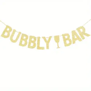 Bubble Bar Sign, Champagne Party Banner, Bachelorette Shower Decorations, Bridal Shower Gift, Single Women Flag Decoration