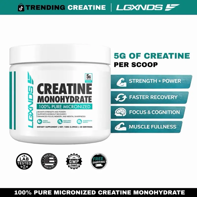 LGXNDS Micronized Creatine Monohydrate Powder – 30 Servings LGXNDS Micronized Creatine Monohydrate Powder – 30 Servings