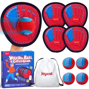 JoyCat Toss and Catch Ball Game for Kids, 4 Paddle Sticky Ball Set, Toddler Baseball Catch Toy, Outdoor Game for Beach, Yard&Camping, Family Sports, Fun, Training, Outdoor Fun summerwins