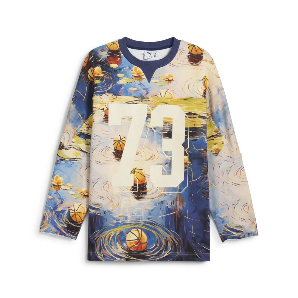 PUMA Mens Dylan Exhibit Graphic Crew Neck Sweatshirt Casual - Blue