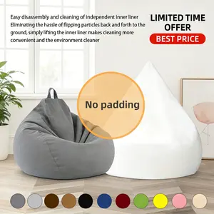 Bean Bag Lazy Person Fabric Cover No Filler Independent Inner Liner Easy to Wash Only Cloth Cover Comfortable Seating Solution