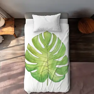 360 Stand Tropical Leaf Botanical Twin Size Extra Long Duvet Cover Bedding Set, Including Bedspread, for Bedroom and Living Room Home Decor, Decorative Duvet Covers, Duvet Cover Sets, Pattern Duvet Cover