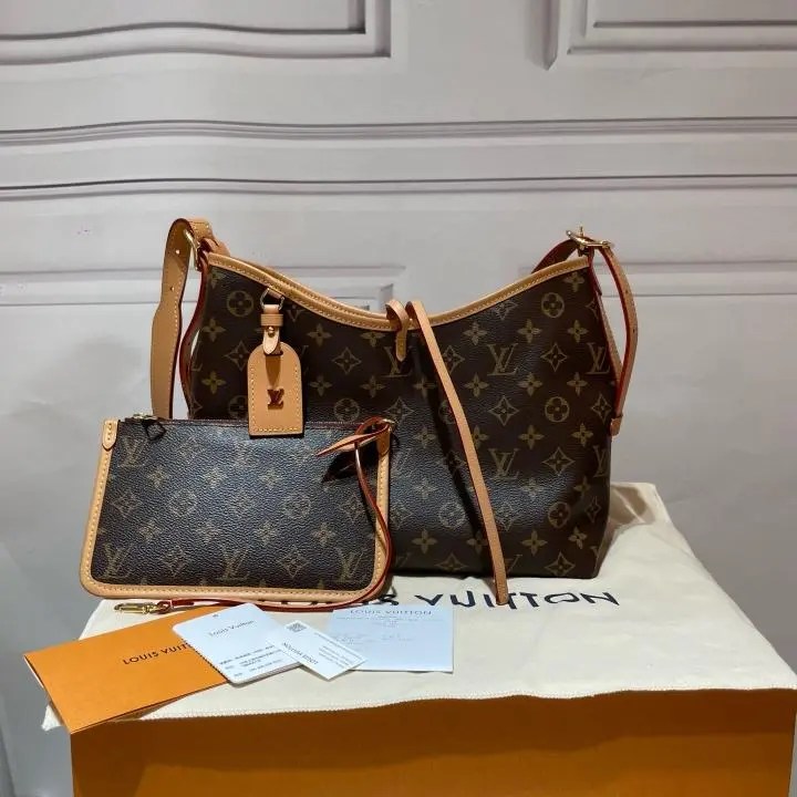 Pre-owned Louis Vuitton CarryAll PM Bag in Monogram Canvas M46203 with Pouch ZX223