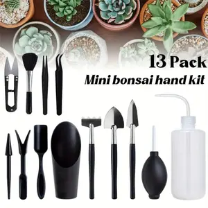 A set of 13 PCS Bonsai Plant Care Kit - Includes Pruning Shears, Grafting Knife, and Watering Can - Perfect for Flowerpots and Potted Plants, Bonsai Plant Care Kit Garden supplies weed puller tool garden weed green