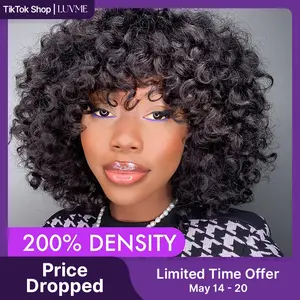 Luvme 100% Virgin Human Hair Ready To Go Tik Tok Viral Shaggy Style Super Double Drawn Short Curly Wig Limited Time Offer TikTok Exclusive #luvmenewarrivals