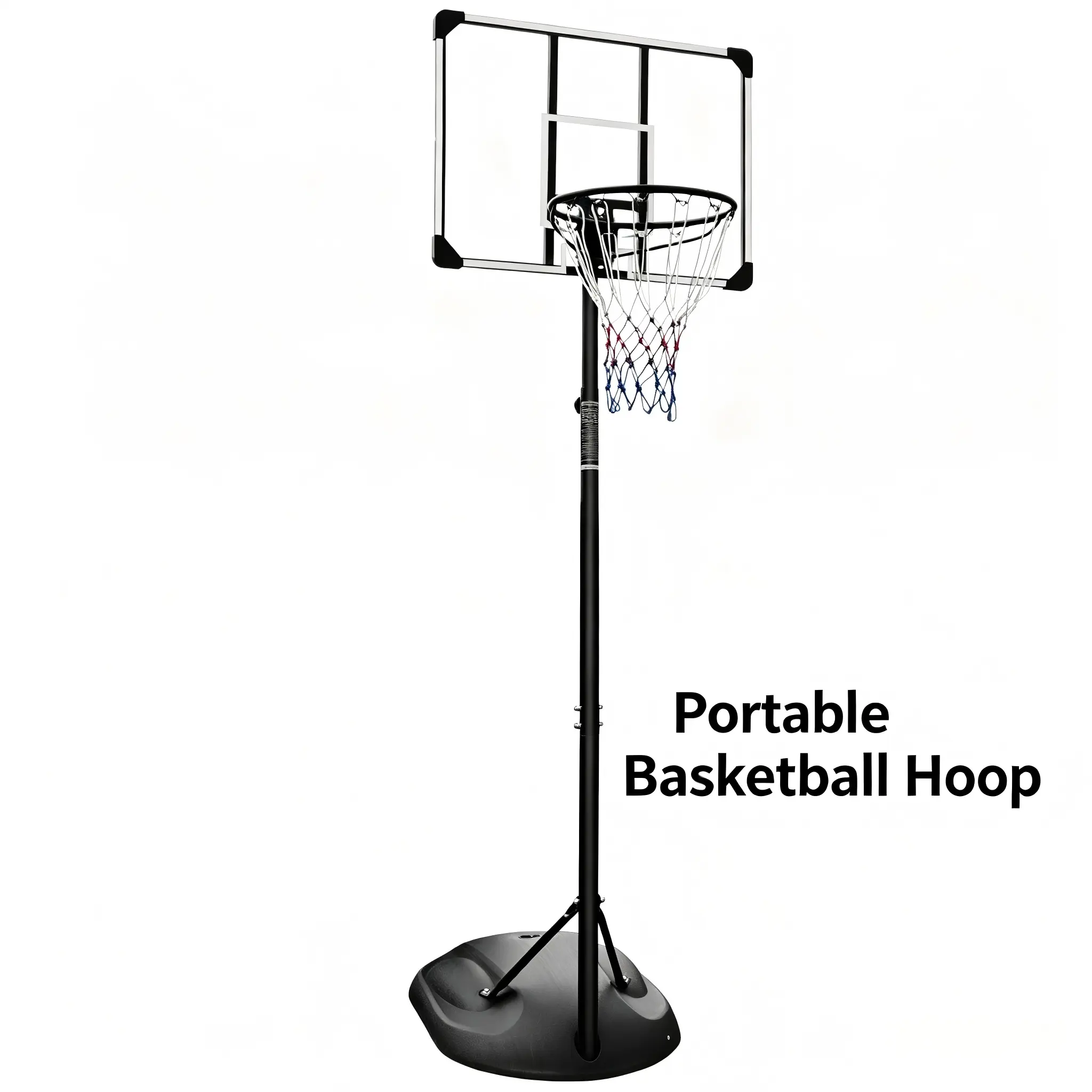 SAVEYOUR Portable Basketball Hoop, Adjustable Training Equipment for Youth & Adults, 7.5-9.2 ft Height with 32" Backboard & Stable Wheeled Base for Indoor Outdoor Play, Beach, Garden, Backyard, Teens, Poolside