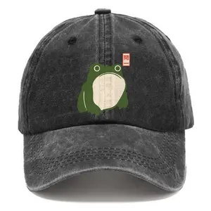 Frog Unisex Washed Vintage Baseball Cap hats men