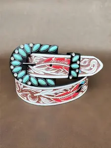 Boho Style Western Belt, Western Concho Belts, Western Buckle Belt, Cowboy Belt, Vintage Style Belt for Women, Fashion Accessories for Party, Daily Clothing Decor, Trendy All-match & Exquisite Belt for Birthday Gift