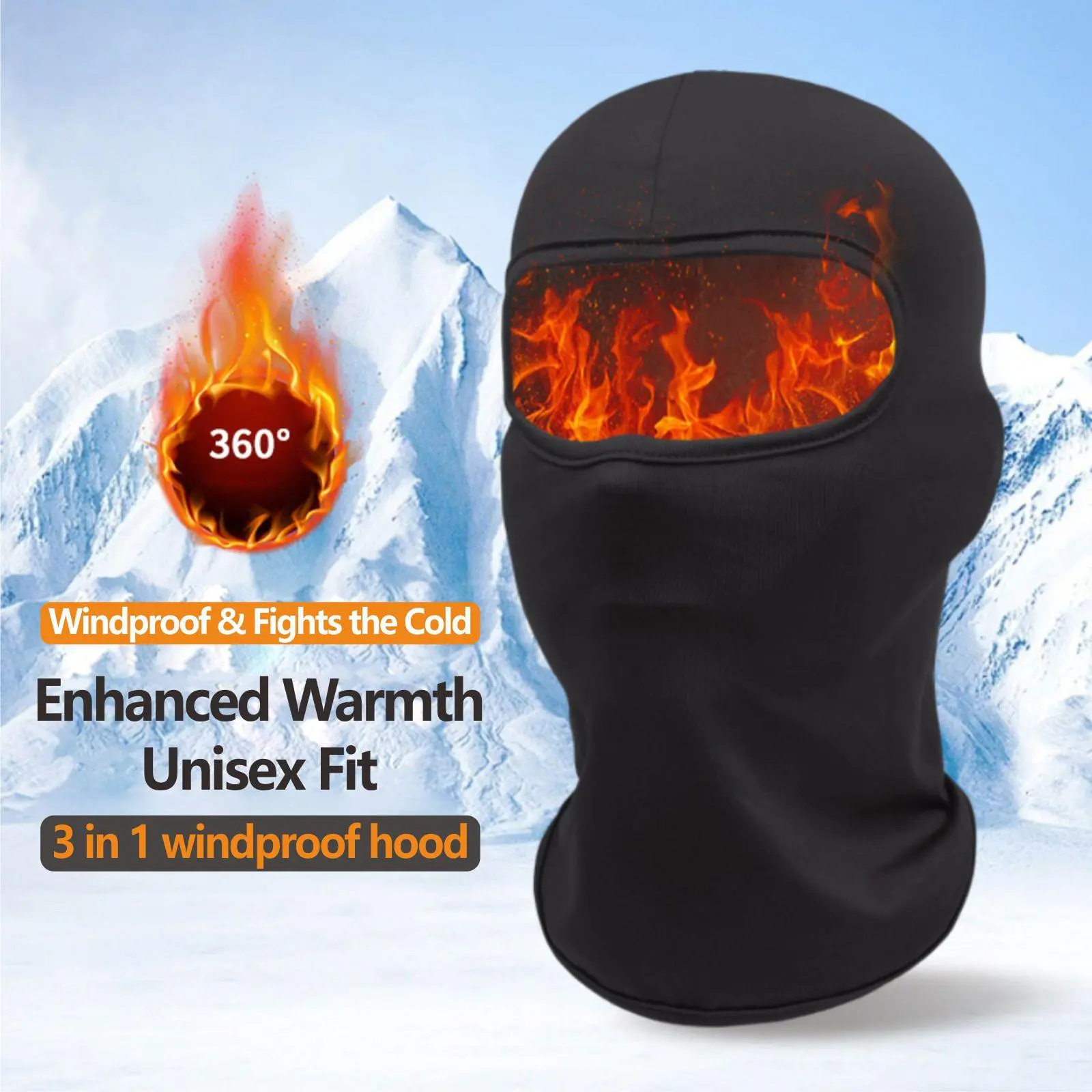Unisex Winter Warm All-In-One Hat Scarf Ear Cover Balaclava Soft Comfort Outdoor Windproof Neck Warmer for Men Women Motorcycle Skiing Fishing Windproof Face Mask Set