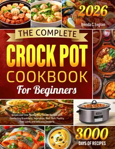 The Complete Crock Pot Cookbook for Beginners: Simple and Time-Saving Slow Cooker Recipes with Comforting Breakfasts, Vegetables, Beef, Pork, Poultry, Fish, Lamb, and Delicious Desserts Paperback