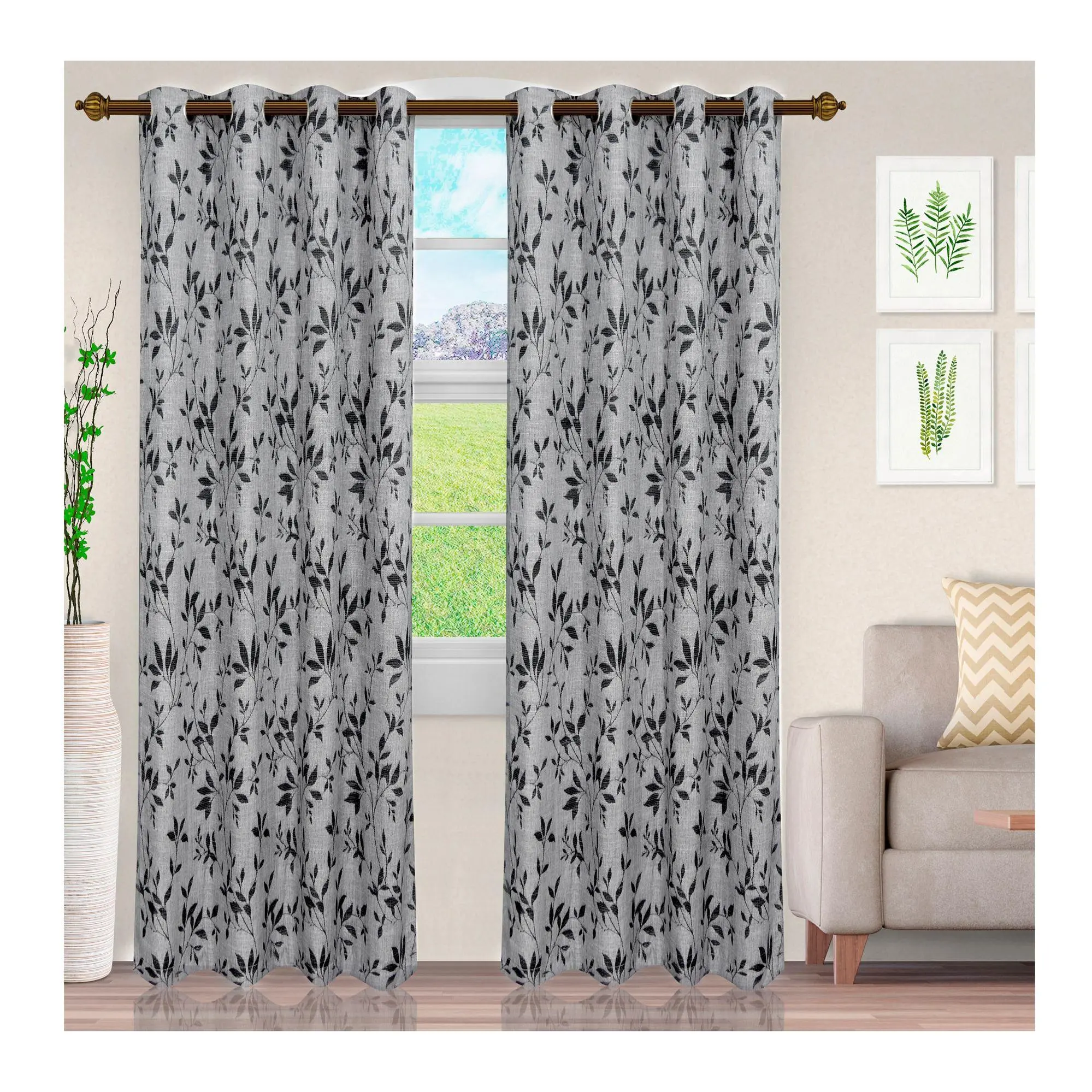 Superior Ghera Curtain Panel with Grommet Top Header, 52 X 96