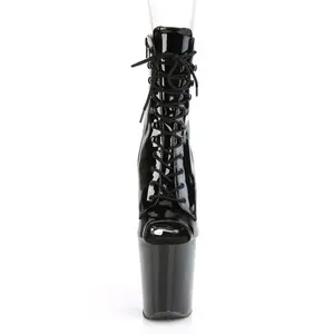 8 Inch Heel XTREME-1021 Black Pat High Heels Vinyl Heels