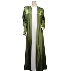 Satin Cardigan Gown Army Green