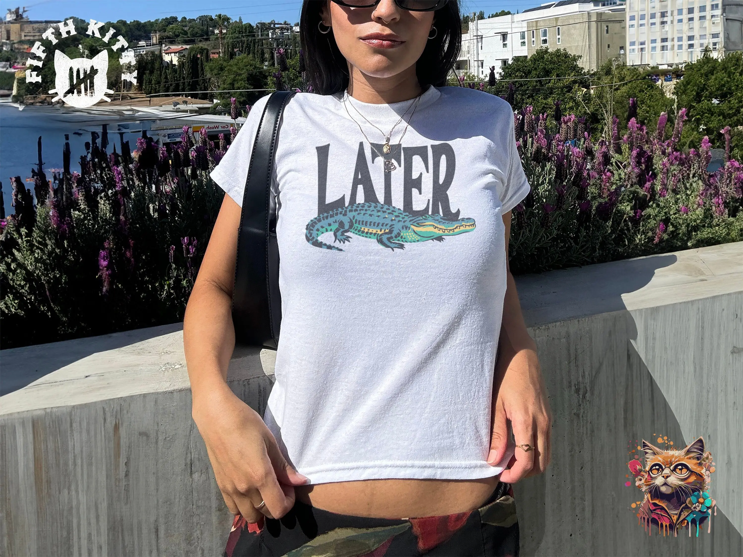 [ Sale Up To 40%] Later Gator Vintage 90s Y2K Baby Tee, Graphic Alligator Print, Retro Style  T-Baby Tee , Funky Fashion Statement Baby Tee , Trendy Apparel
