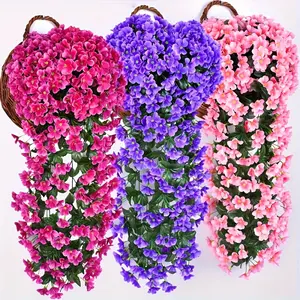 2-Pack Artificial Hanging Plants - Artificial Flower Set, Artificial Flower Arrangements, Pink, Purple, and Red Wisteria Artificial Flowers, Suitable for Outdoor, and Holiday Decorations, Event Floral Decorations | Cascading Vine | Lush Artificial Ivy