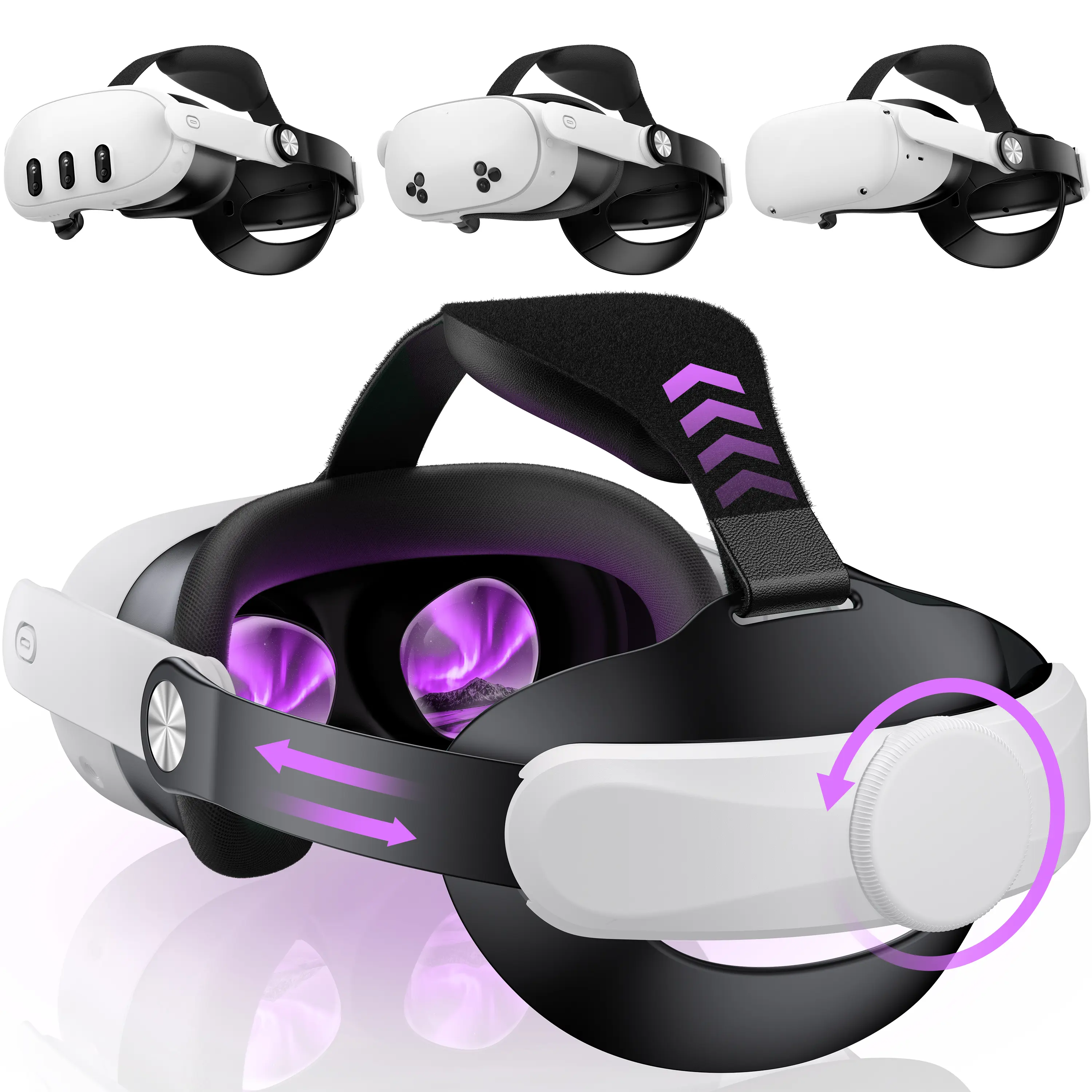 BEBONCOOL Head Strap for Meta Quest 3S/Quest 3/Quest 2, Adjustable Elite Strap Replacement for Enhanced Comfort Support of VR Headset