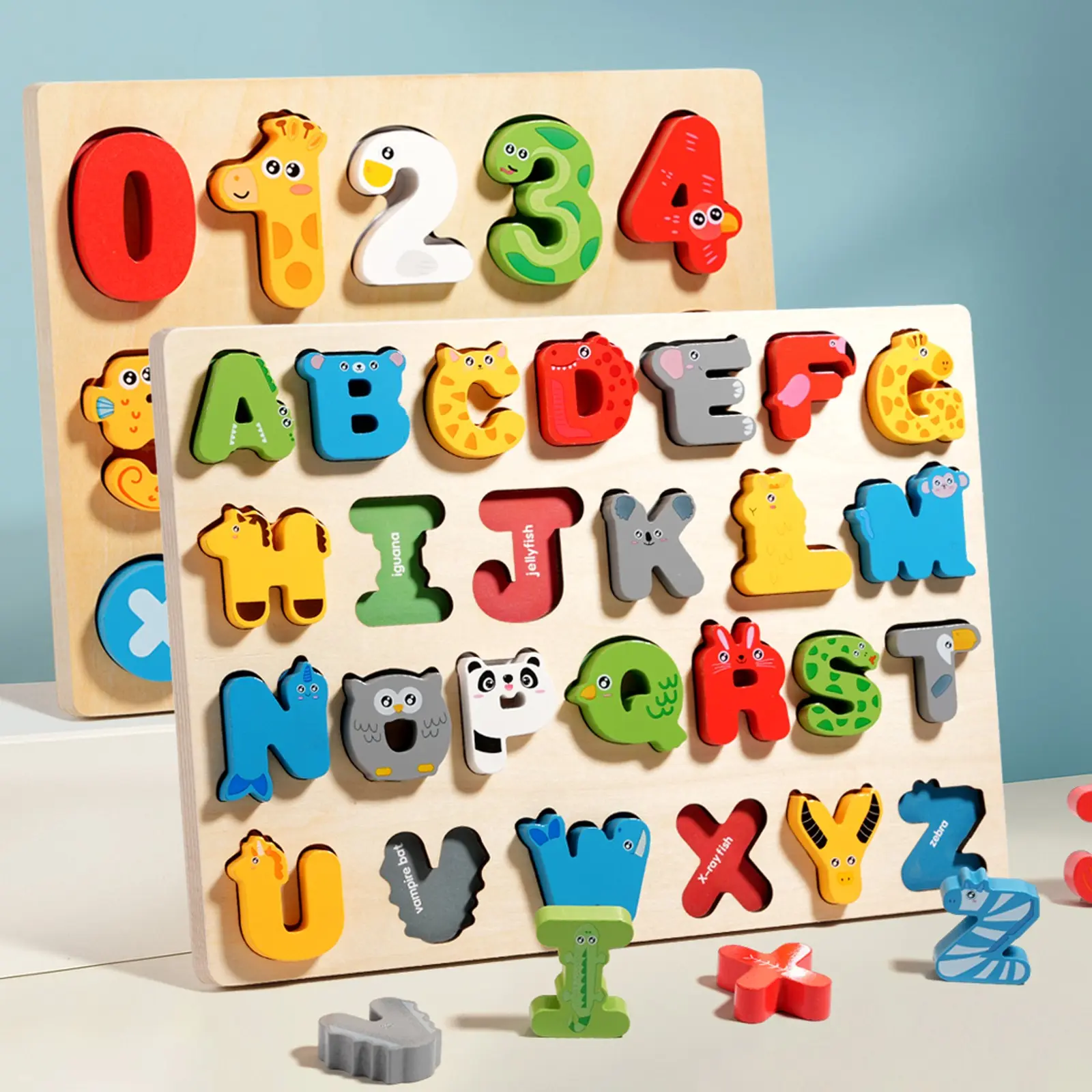 Wooden 3D Letter Puzzle, Colorful Alphabet Number Blocks, Educational Learning Toy for Kids, montessori puzzles gift, Fun Gift for Boys and Girls, Toddler Puzzles, Puzzles for Toddlers