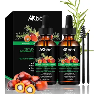 AKban Batana Hair Oil 2-Pack - Hair Growth Stimulator with Rosemary, Maca, Argan, Jojoba, Organic Scalp Nourisher, Thickening Boost for Fuller Locks, 100% Pure Potent Repair Formula, Eco-Friendly Glass Bottles, Haircare