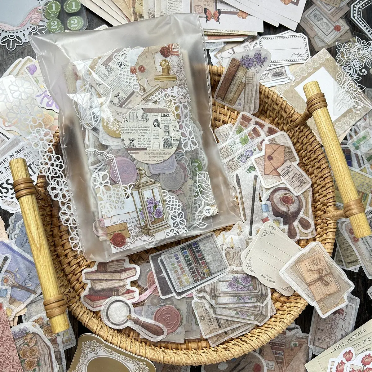 Vintage Bohemian Pattern Sticker, 260pcs/pack Scrapbooking & Journal Making Material Paper, DIY Decorative Material for Stationery, Craft Stickers for Notebooks, Planners