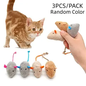 3pcs Simulation Mouse Toy, Realistic Mice Plush Cat Teaser Toy, Fun Interaction Mice Catching Toy, Interactive Mice Plush Toy Cat Chew Toy Plush Mouse for Cats Dogs Kittens