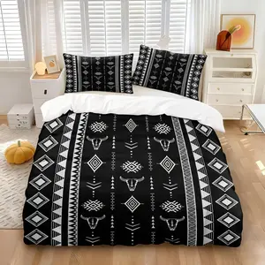 NO COMFORTER Multiple Size 3Pcs Southwestern Aztec Print Duvet Cover Set, 100% Microfiber, Breathable & Durable, Wrinkle Resistant, All Season Use, Rustic Western Bedroom Decor