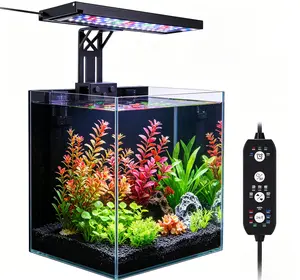 Seaoura Smart Aquarium LED Light - 24H Cycle Day-Night Mode, Dimmable Clip-On, Energy-Saving Grow Light with Adjustable Timer for Freshwater Planted Aquariums, Aquascaping Lighting