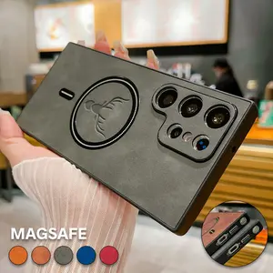 Fogepix For Samsung Galaxy S25 Ultra S25Plus S24 S23 S21FE Leather Magnetic Case - Premium Shockproof Protection, Slim Business Design, MagSafe Compatible Cover for S25/S24/S23/Note20/S22+