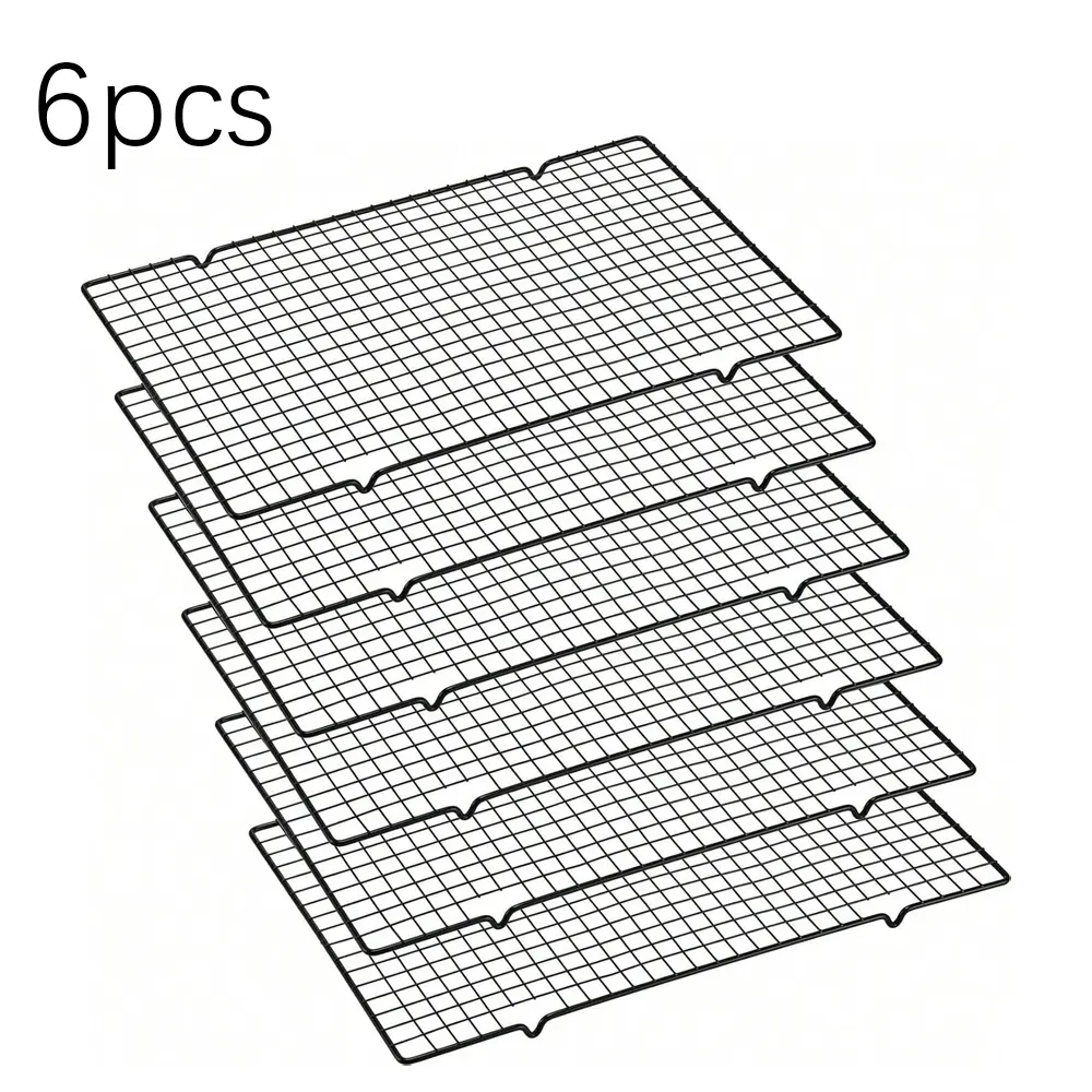 6pcs Cooking and Baking Cooling Rack, 10x16 Inch Stainless Steel Wire Rack, Ideal for BBQ, Roasting, Drying