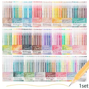 Colored Gel Pen Set, 1 Set Retro Colored Graffiti Pen, Stackable Colorful Ink Pen, Writing Pen for Office & School & Home